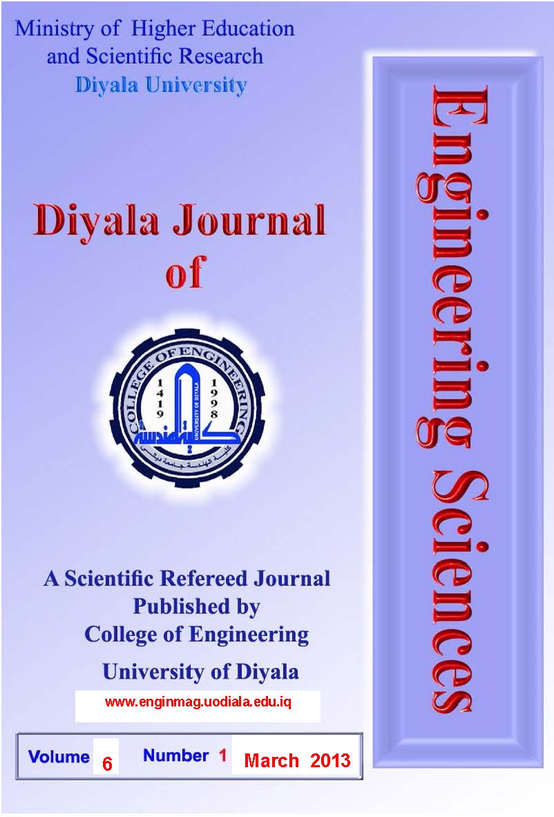 					View  Diyala Journal of Engineering Sciences vol.6, No.1, March 2013
				